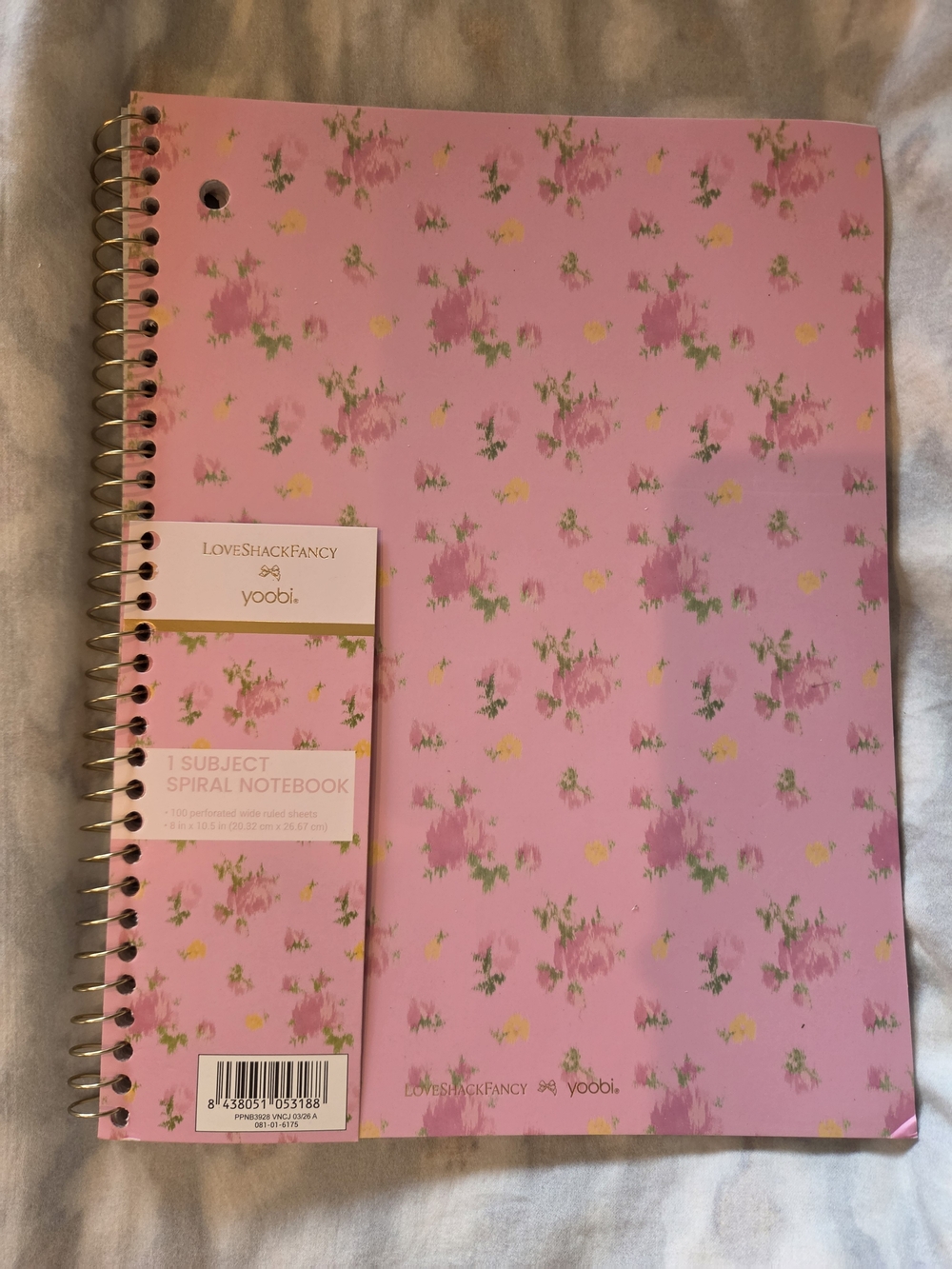 LoveShackFancy X Yoobi Ikat Rose 1 Subject Notebook